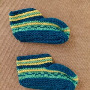 Cozy Handmade Striped Knit Kids Socks